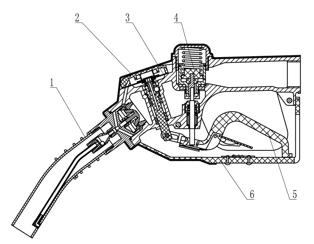 Aluminum 1" 120 Oil gun structure drawing
