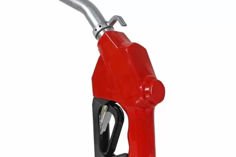 Red Aluminum BSP 3/4” 11A Automatic Fuel Nozzle with Hook