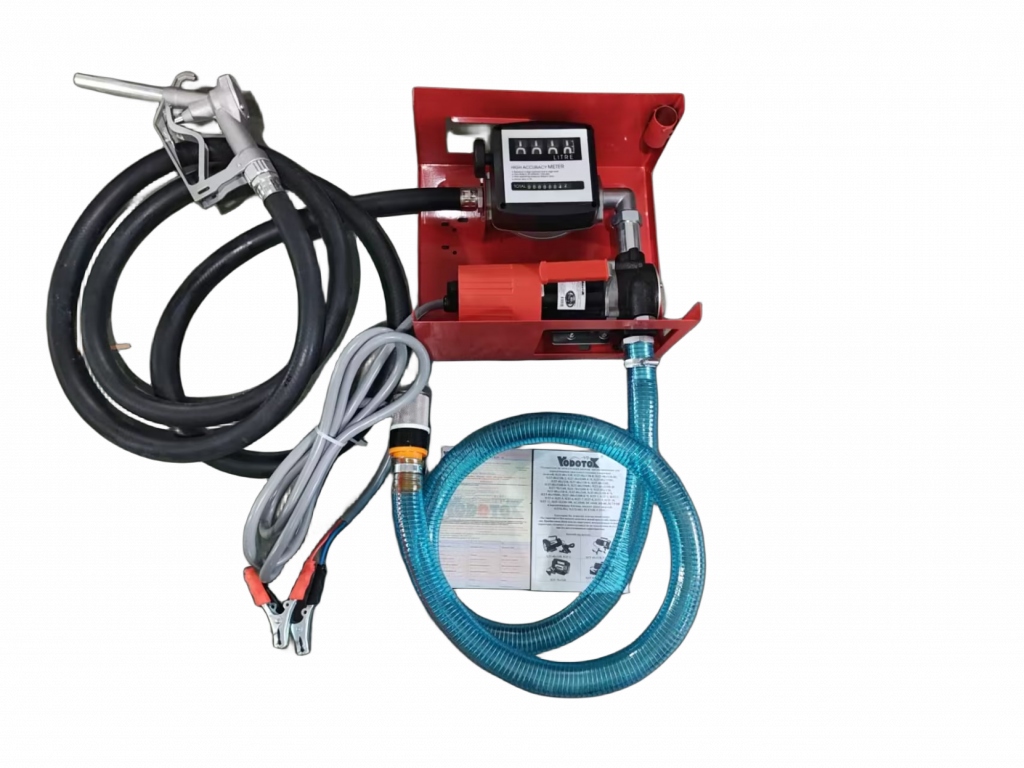 12V DCFD80 Diesel Fuel Transfer Pump Kit with 13A Nozzle and 6M Hose and flow meter