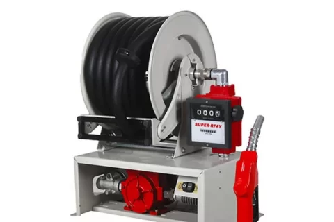 HRF1115 Fuel Hose Reel with 220v pump and flow meter and 11A oil nozzle